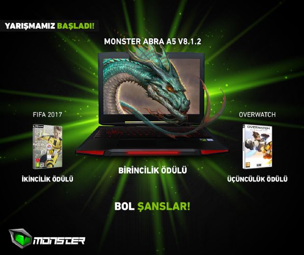 Monster Notebook hediyeli yarışma seni bekliyor Monster Notebook hediyeli yarışma seni bekliyor