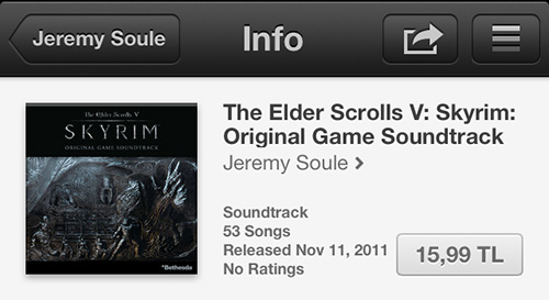 Bethesda oyunları müzikleri iTunes'da Bethesda oyunları müzikleri iTunes'da