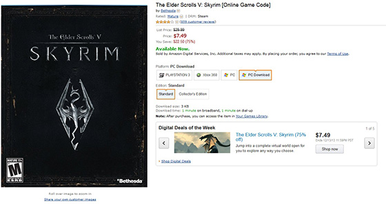 Amazon'da The Elder Scrolls V: Skyrim indirimi! Amazon'da The Elder Scrolls V: Skyrim indirimi!