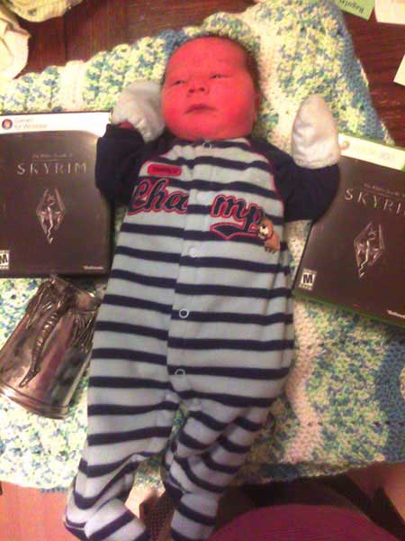 The Elder Scrolls V: Skyrim bebeği de oldu