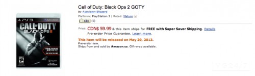 Call of Duty Black Ops 2 GOTY sürümü listelendi - 1