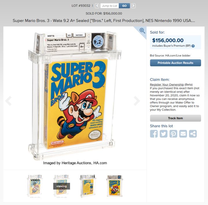 Super Mario Bros. 3 rekor fiyata satıldı Super Mario Bros. 3 rekor fiyata satıldı