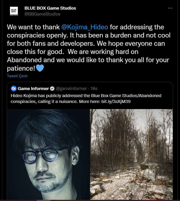 Hideo Kojima Blue Box mevzusundan bıkmış Hideo Kojima Blue Box söylentileri
