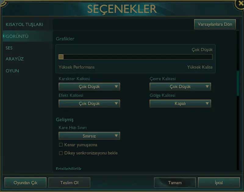 Oyun İçi Ayarlar Nasıl Olmalı? Oyun İçi Ayarlar Nasıl Olmalı?