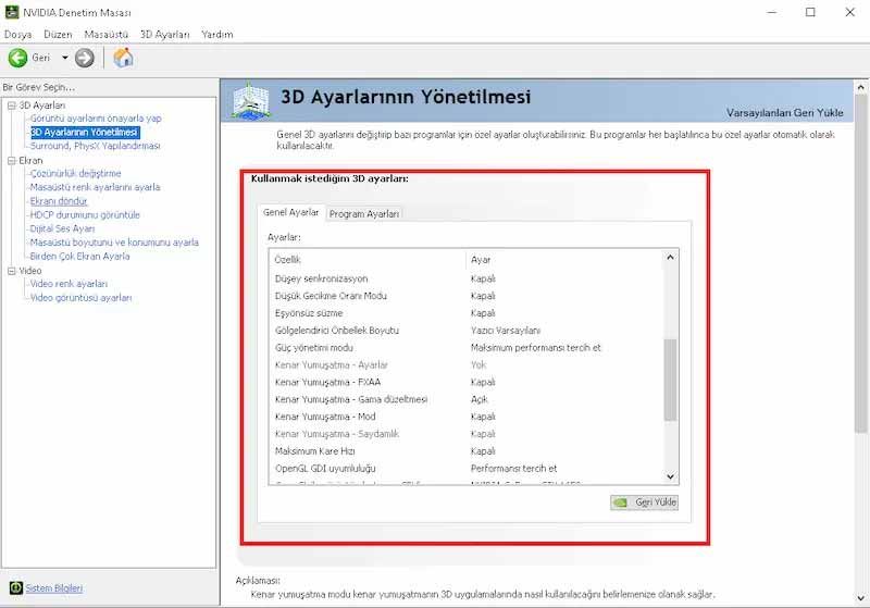 NVIDIA Ayarları - 4 NVIDIA Ayarları - 4