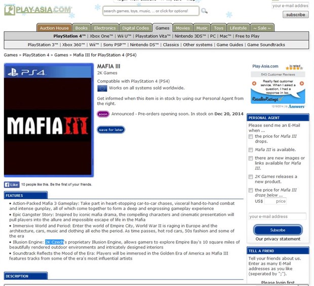 Mafia 3, Play-Asia online satış sitesinde ön siparişe açılıyor!