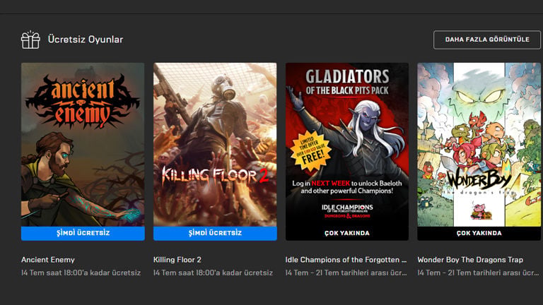 Epic Games Store ücretsiz oyunları (14 Temmuz) Epic Games Store ücretsiz oyunları (14 Temmuz)
