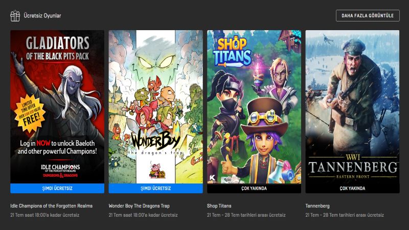 Epic Games Store ücretsiz oyunları (21 Temmuz) Epic Games Store ücretsiz oyunları (21 Temmuz)