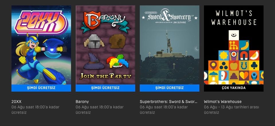 20XX, Barony ve Superbrothers: Sword & Sworcery, Epic Store'da ücretsiz 20XX, Barony ve Superbrothers: Sword & Sworcery, Epic Store'da ücretsiz