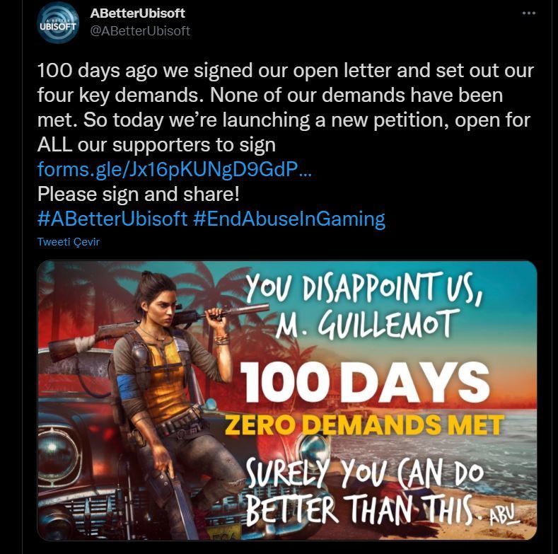 Ubisoft çalışanlarından halka açık dilekçe Ubisoft çalışanları