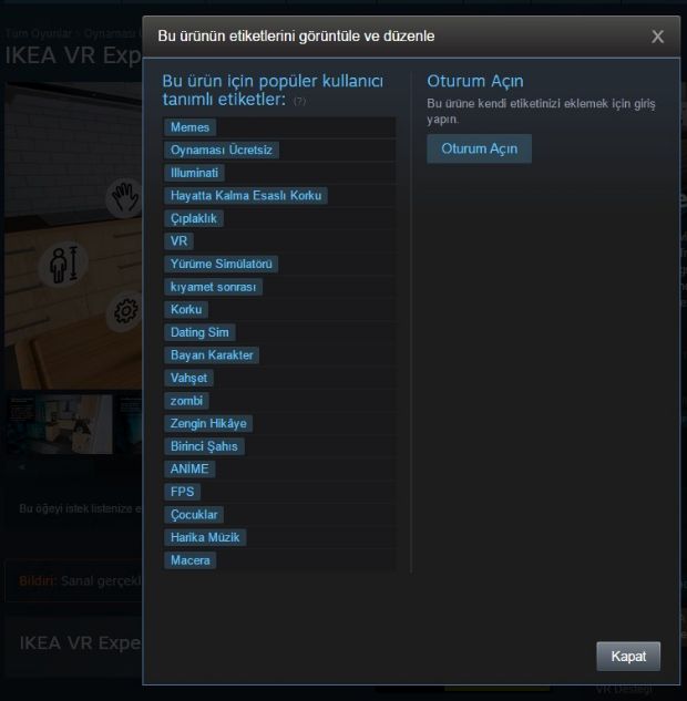 IKEA VR oyunu Steam'de çıplaklık ve Illuminati etiketleri ile çıktı! IKEA VR oyunu Steam'de çıplaklık ve Illuminati etiketleri ile çıktı!