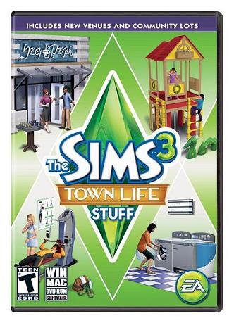 The Sims 3: Town Life Stuff'ın kutu tasarımı The Sims 3: Town Life Stuff'ın kutu tasarımı