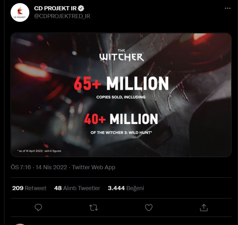 The Witcher 3 satış rakamı açıklandı The Witcher 3 satış rakamı