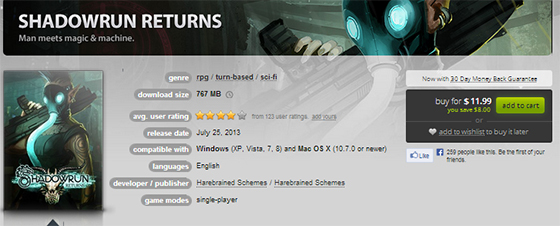 Shadowrun Returns için daha uygun fiyat Shadowrun Returns için daha uygun fiyat