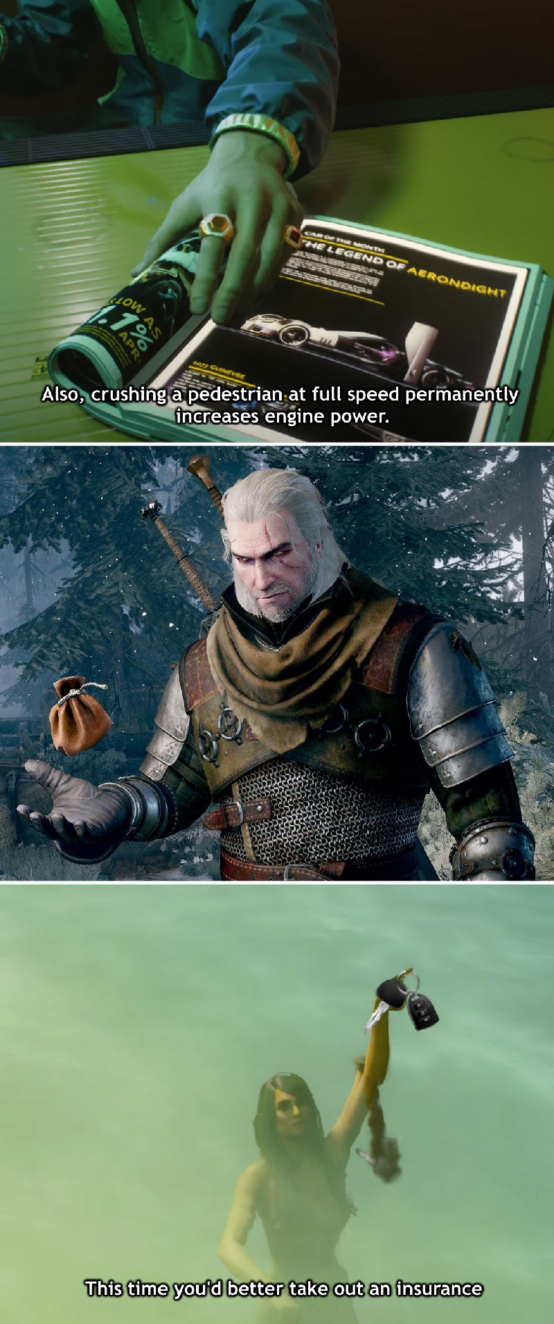 Witcher 3'ün ünlü kılıcı Aerondight Cyberpunk 2077'de görüldü Witcher 3'ün ünlü kılıcı Aerondight Cyberpunk 2077'de görüldü