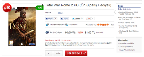 ROME 2 Türkiye'de ROME 2 Türkiye'de