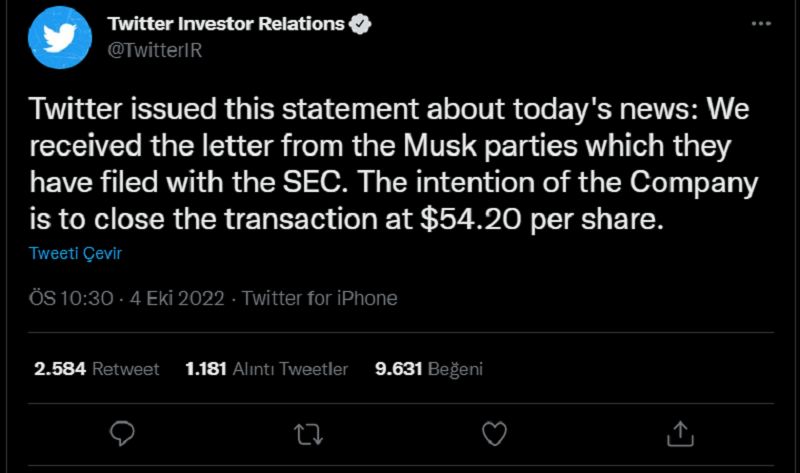 Elon Musk Twitter'ı satın alıyor, yine yeniden Elon Musk Twitter