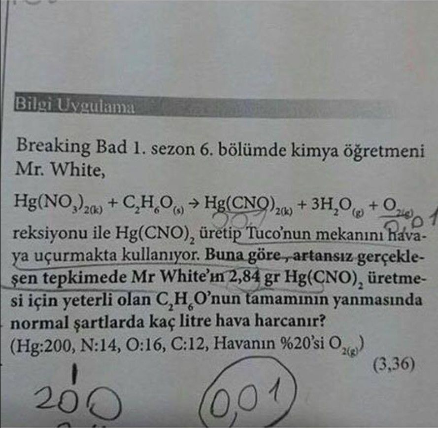 Breaking Bad dizisinin başrolü Walter White lise sorusu oldu Breaking Bad dizisinin başrolü Walter White lise sorusu oldu