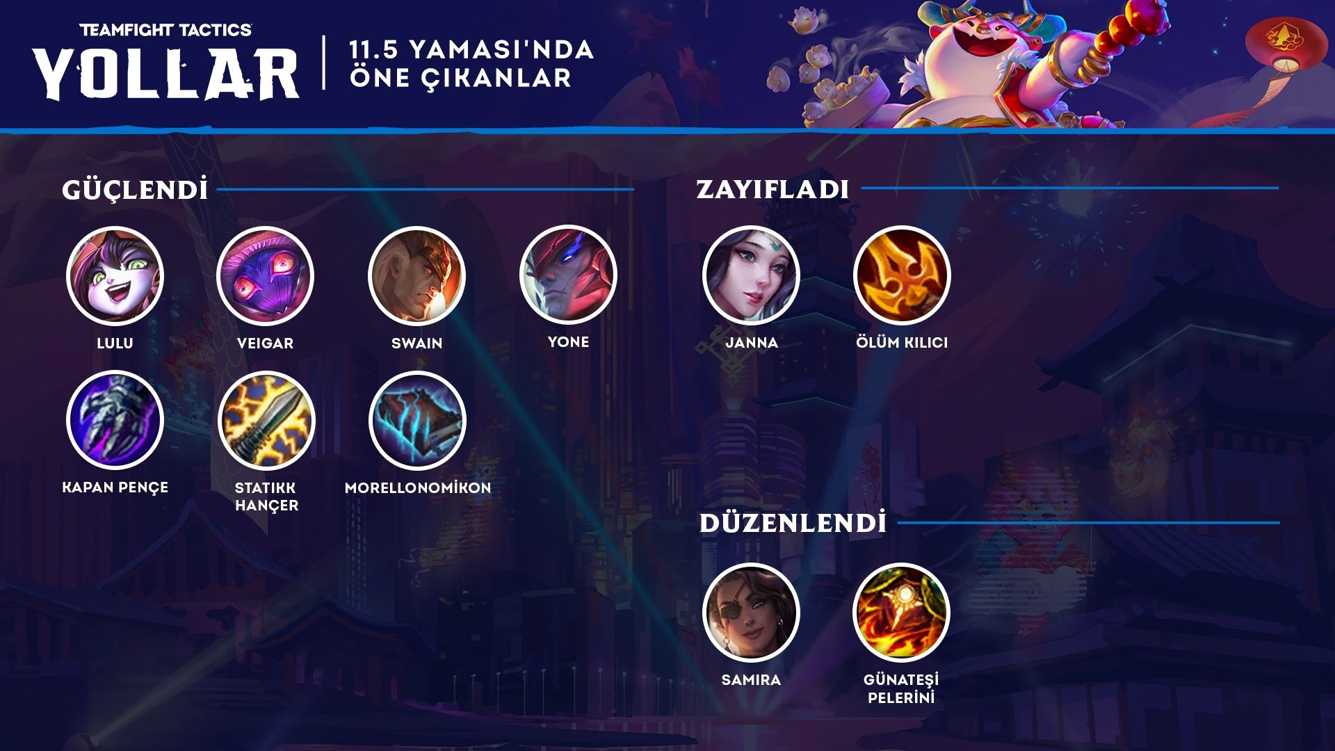 Teamfight Tactics 11.5 yama notları yayınlandı Teamfight Tactics 11.5 yama notları yayınlandı