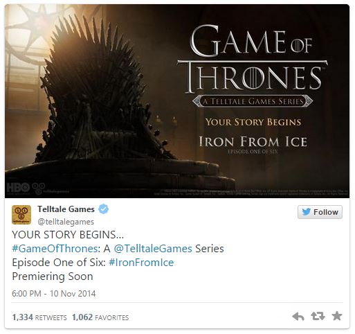 Game of Thrones'un oyununun ilk bölümünün ismi belli oldu Game of Thrones'un oyununun ilk bölümünün ismi belli oldu