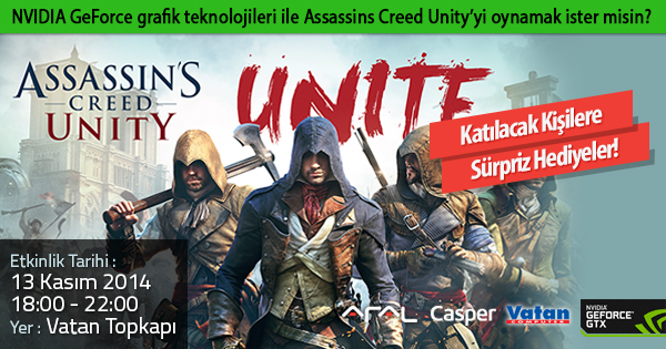 Assassin's Creed: Unity'yi Nvidia farkı ile oynama etkinliği - 1 Assassin's Creed: Unity'yi Nvidia farkı ile oynama etkinliği - 1
